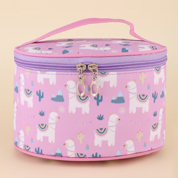 

Alpaca Print Makeup Bag, Mauve purple