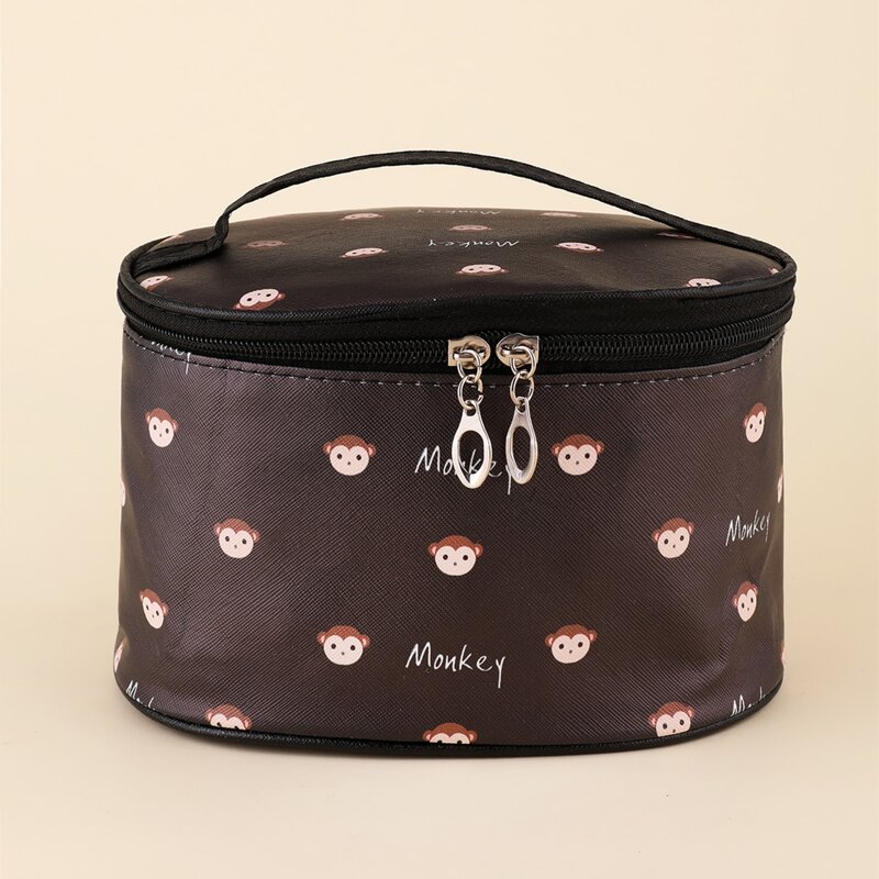

Cartoon Monkey Makeup Bag, Black