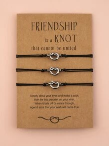 Vòng tay chi tiết 3 nút - màu đen - Xem 4