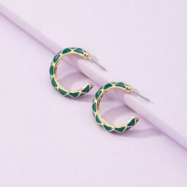 

Open Hoop Earrings, Green