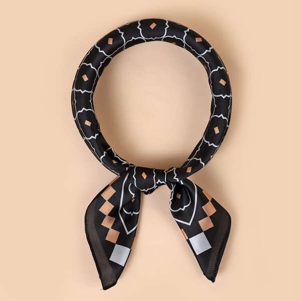 

Geometric Print Bandana, Black