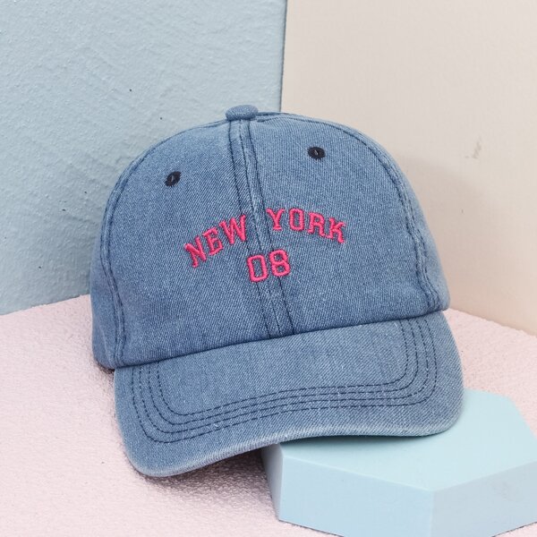 

Men Letter Embroidered Baseball Cap, Blue