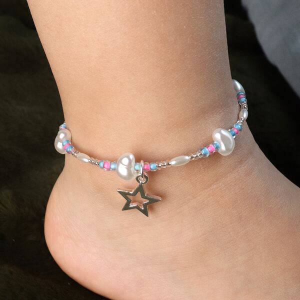

Girls Star Charm Anklet, Multicolor