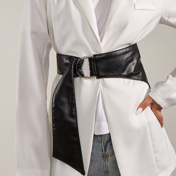 

D-ring Wide Belt, Black