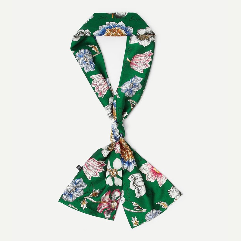 

Floral Twilly Scarf, Green