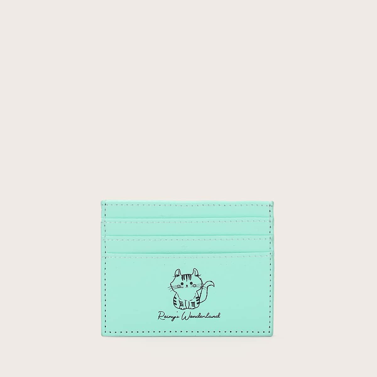

Cartoon Card Holder, Mint blue