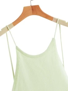 SHEIN EZwear 十字交叉繫帶針織上衣 - 薄荷綠 - 查看 3