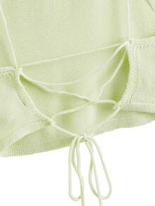 SHEIN EZwear 十字交叉繫帶針織上衣 - 薄荷綠 - 查看 4