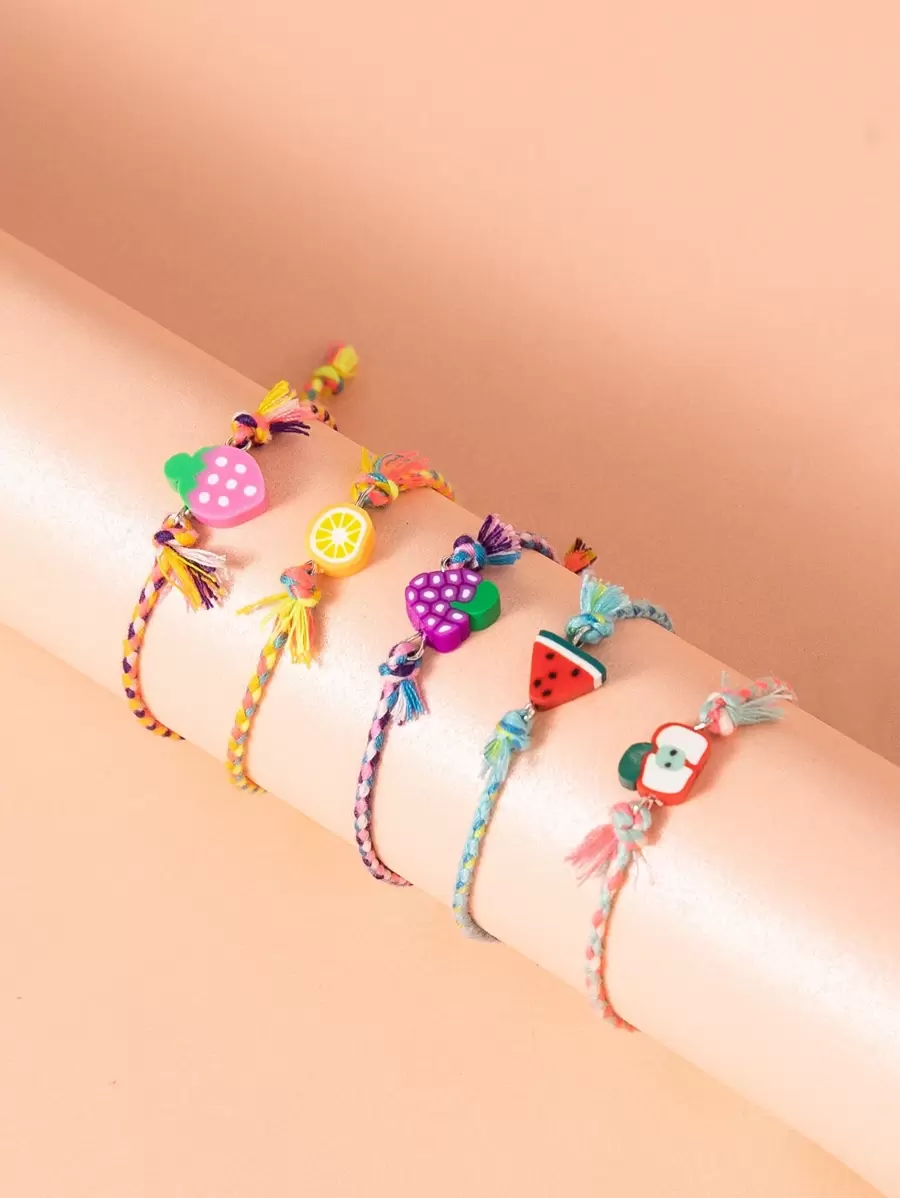 5入組女孩水果裝飾手鐲