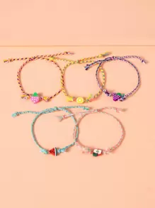 5入組女孩水果裝飾手鐲
