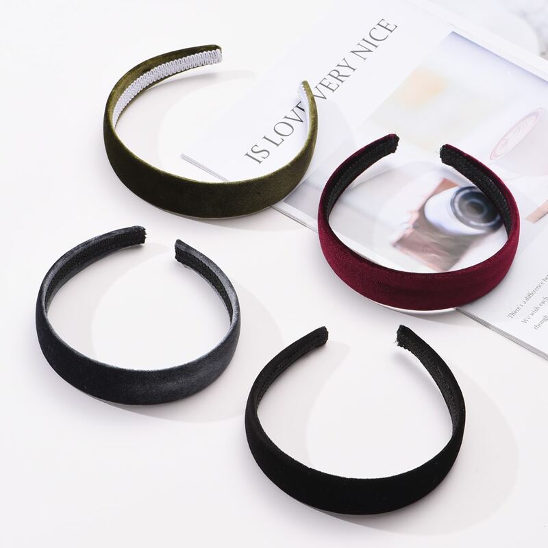 

2pcs Random Solid Headband, Multicolor