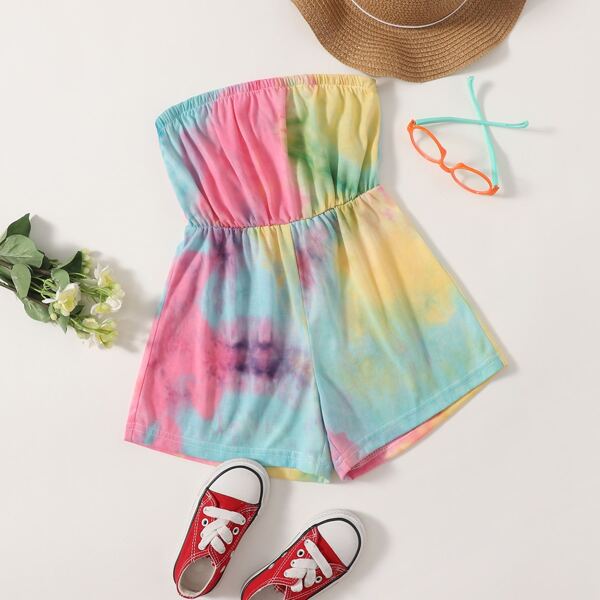 

Toddler Girls Tie Dye Romper, Multicolor