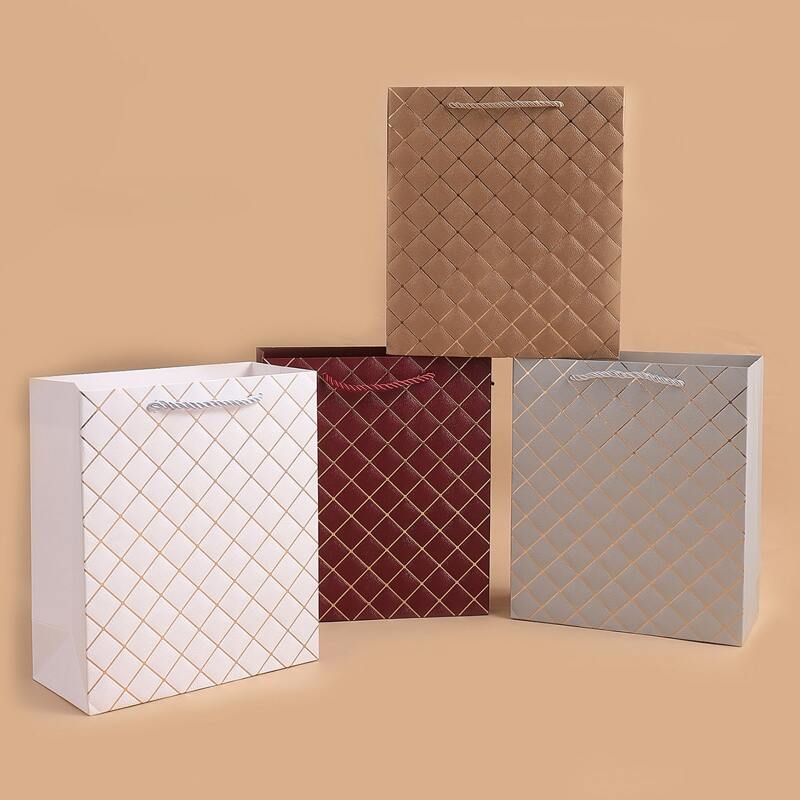 

4pcs Plaid Pattern Gift Bag, Multicolor