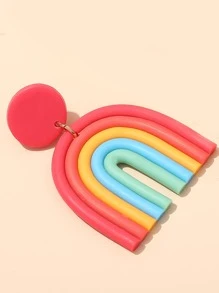 1 Pair Rainbow Earrings, Suitable For Everyday Wear - Multicolor - View 3
