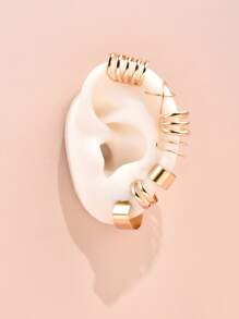 7pcs Hollow Out Earrings - Yellow Gold - View 1