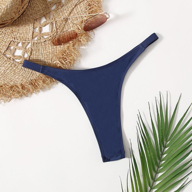 

Solid Thong Bikini Bottom, Navy blue