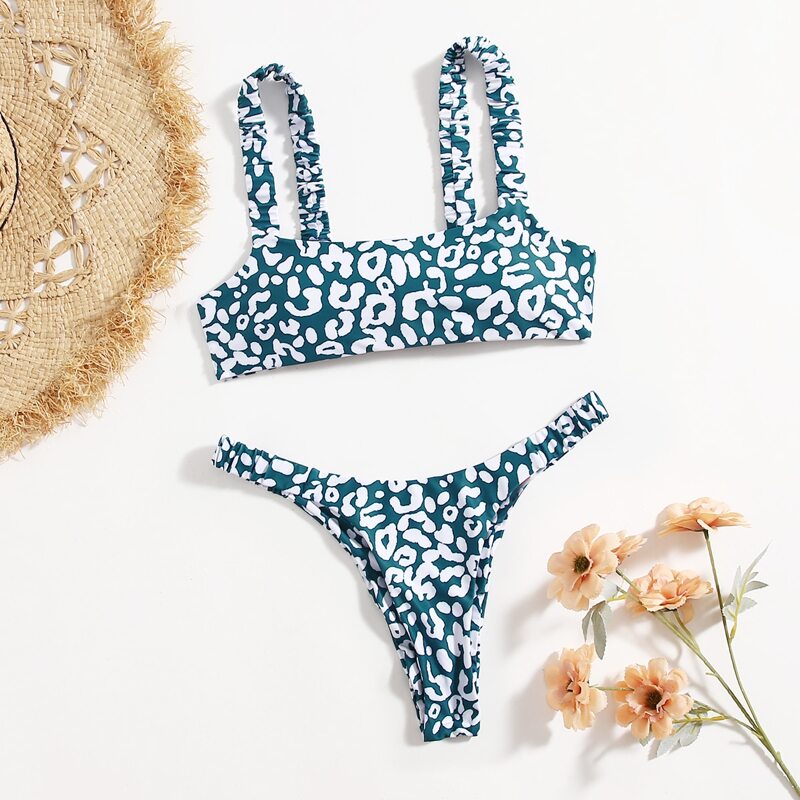 

Leopard Print Bikini Swimsuit, Multicolor