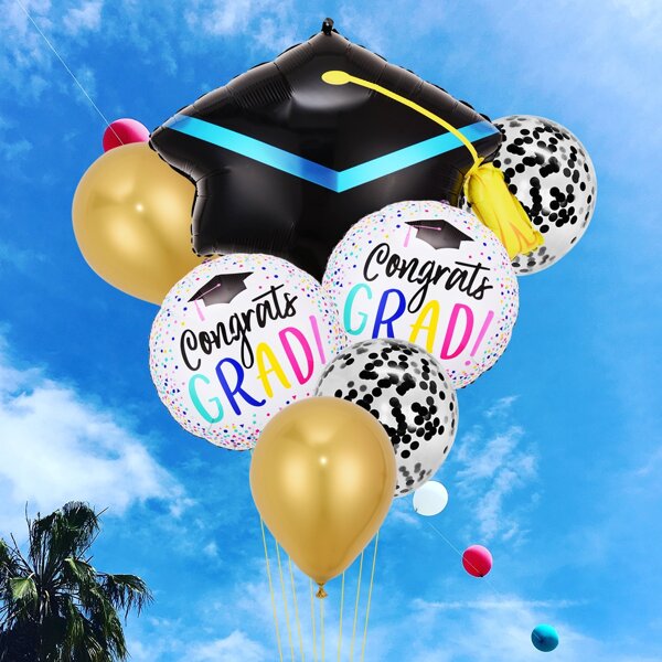 

9pcs Graduation Party Balloon Set, Multicolor