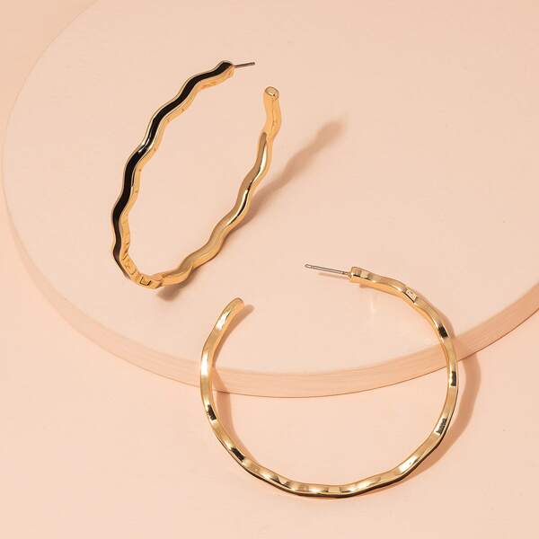 

Cuff Hoop Earrings, Black