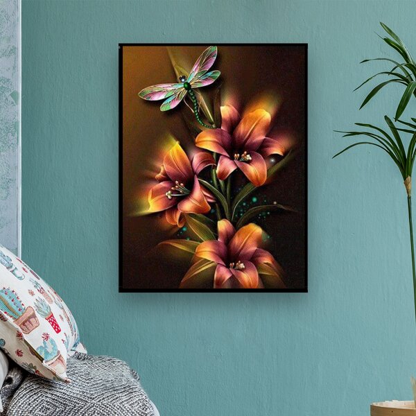 

Floral Pattern Diamond Painting Without Frame, Multicolor