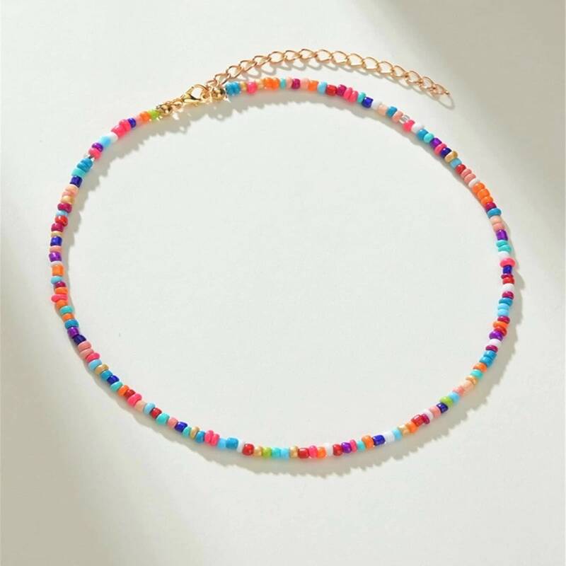 

Colorful Beaded Necklace, Multicolor