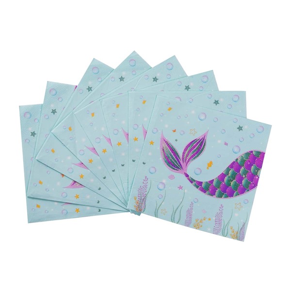 

20pcs Fish Tail Print Paper Napkin, Multicolor