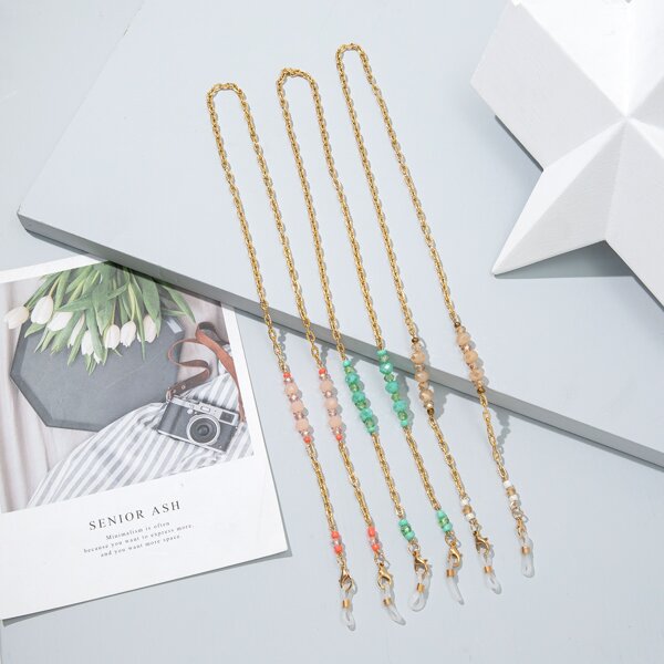 

3pcs Crystal Decor Glasses Chain, Multicolor