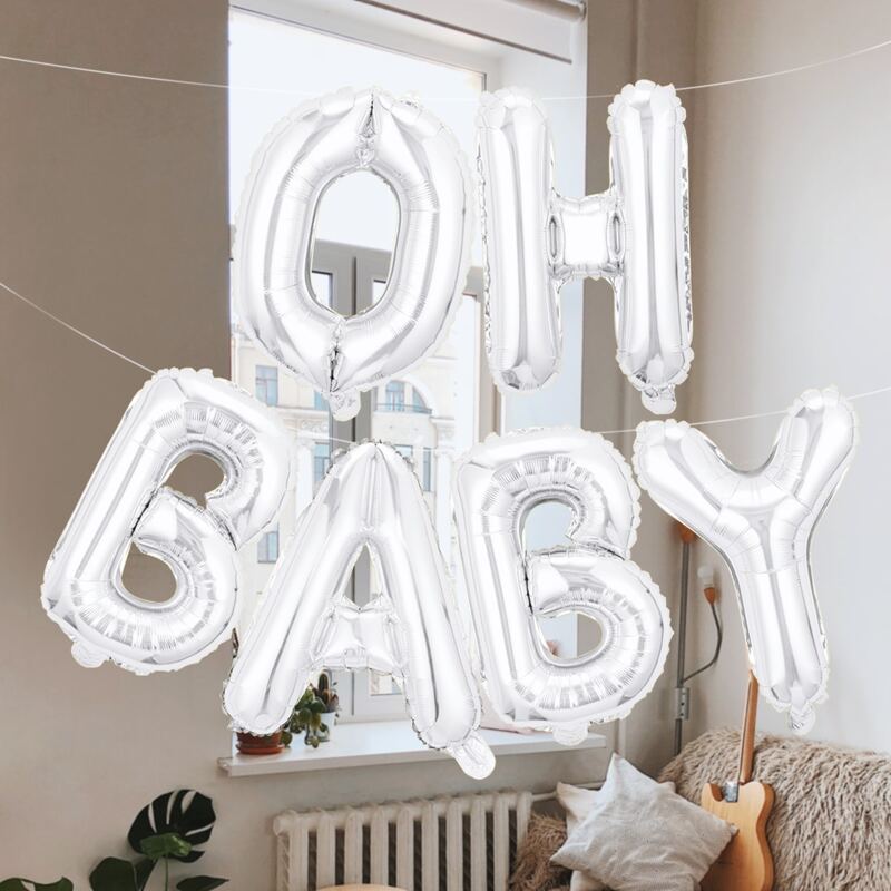 

1set OH BABY Design Balloon, Silver
