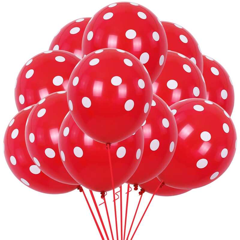 

10pcs Polka Dot Pattern Balloon, Red