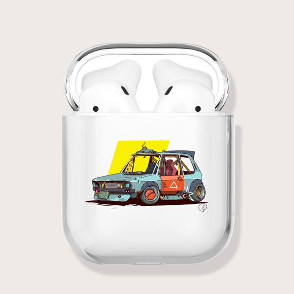 

Car Pattern Clear Case For Airpods, Yellow