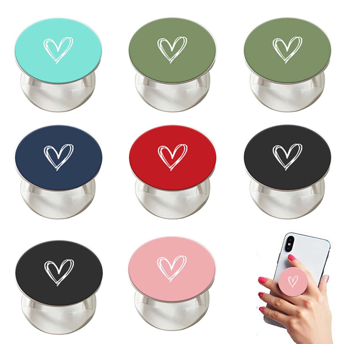 

1pc Random Heart Phone Holder, Multicolor