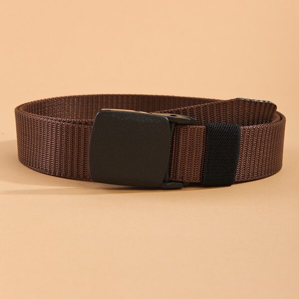 

Men Simple Tape Belt, Chocolate brown