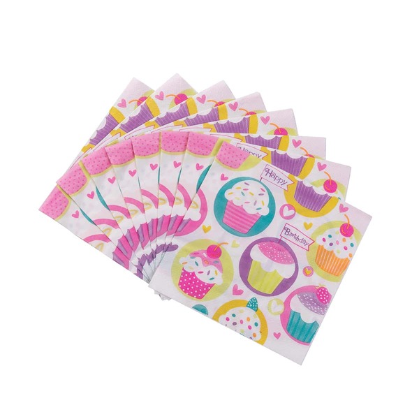 

20pcs Cupcake Print Paper Napkin, Multicolor