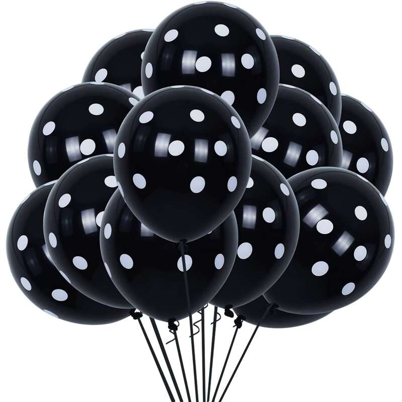 

10pcs Polka Dot Balloon Set, Black