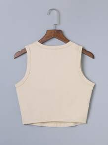 SHEIN Unity Letter and Eagle Print Tank Top - Apricot - View 2