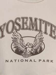 SHEIN Unity Letter and Eagle Print Tank Top - Apricot - View 6