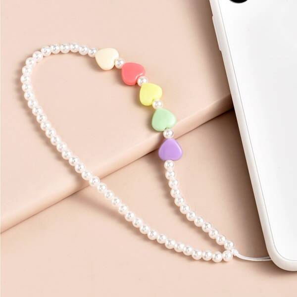 

Random Color Faux Pearl & Heart Decor DIY Jewelry Accessory, Multicolor