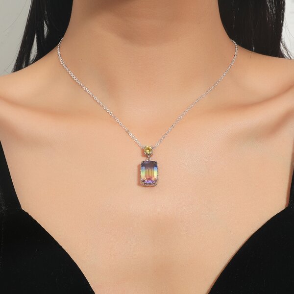 

Geometric Charm Necklace, Multicolor