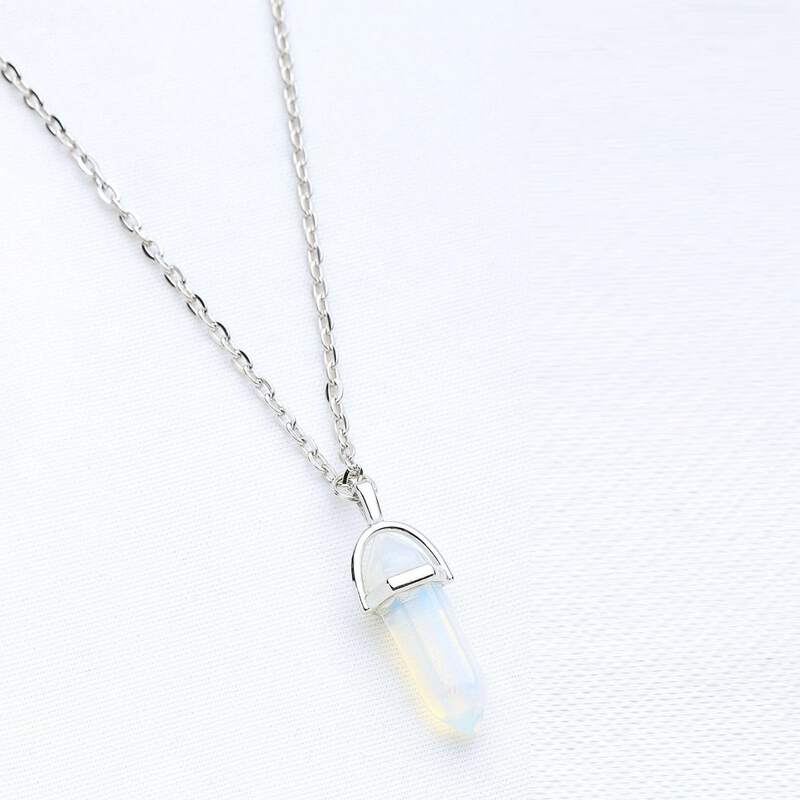 

Geo Crystal Pendant Necklace, Clear