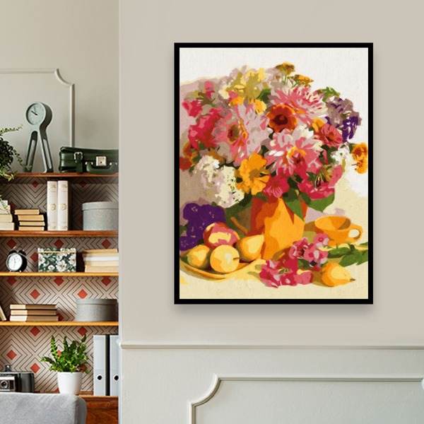 

Floral Pattern Diamond Painting Without Frame, Multicolor