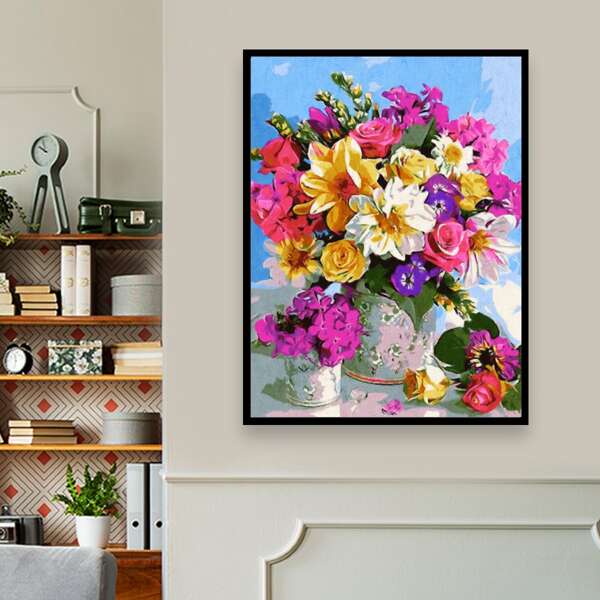 

Floral Pattern Diamond Painting Without Frame, Multicolor