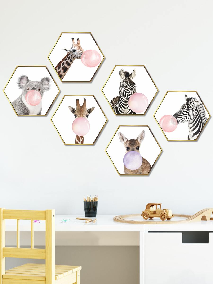 Bộ nhãn dán tường in hình động vật cho trẻ em - Nhiều màu - Xem 1