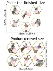 Bộ nhãn dán tường in hình động vật cho trẻ em - Nhiều màu - Xem 2