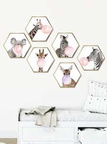 Bộ nhãn dán tường in hình động vật cho trẻ em - Nhiều màu - Xem 3