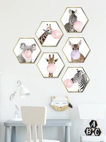 Bộ nhãn dán tường in hình động vật cho trẻ em - Nhiều màu - Xem 4