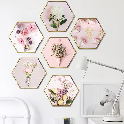 1 套花卉印花墙贴，自粘式墙贴艺术家居装饰贴纸，贴纸，墙贴，乙烯基家居装饰贴纸，春季装饰品让您的家焕然一新，拉玛装饰贴纸礼物生日毕业