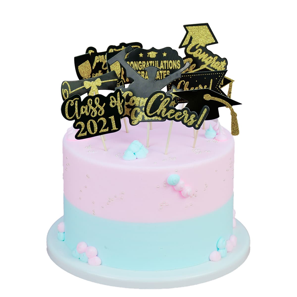 

12pcs Graduation Decorative Cake Topper, Multicolor