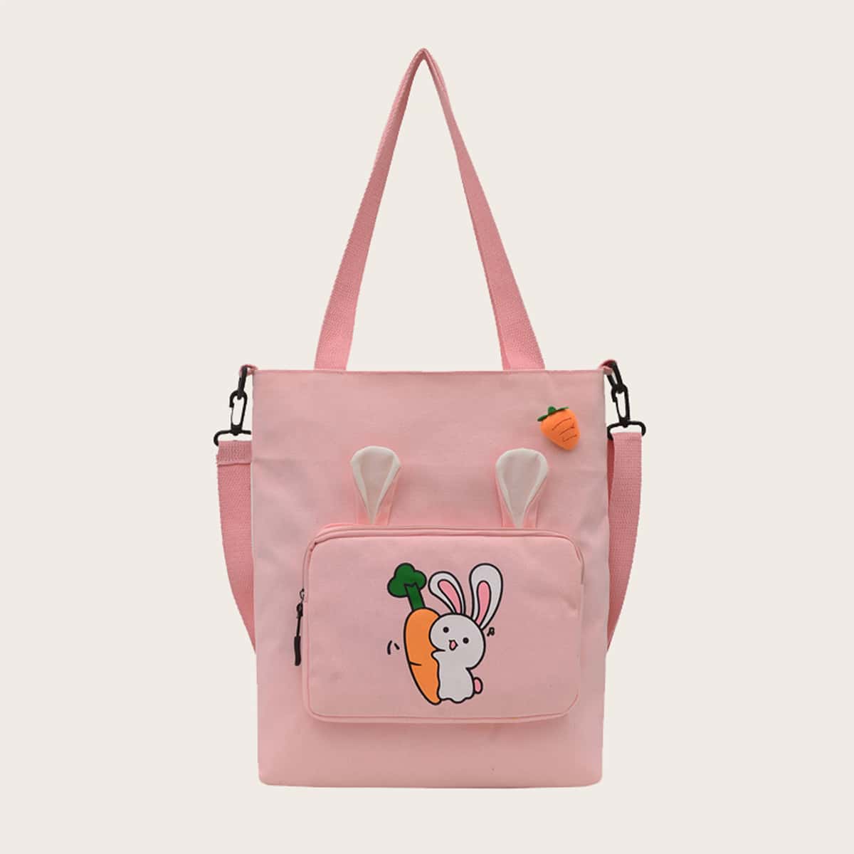 

Cartoon Rabbit Tote Bag, Pink