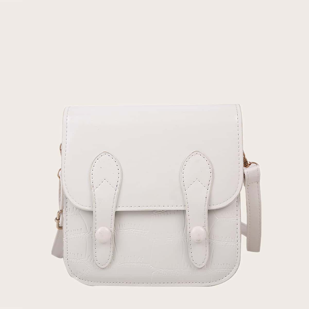 

Croc Embossed Crossbody Bag, White