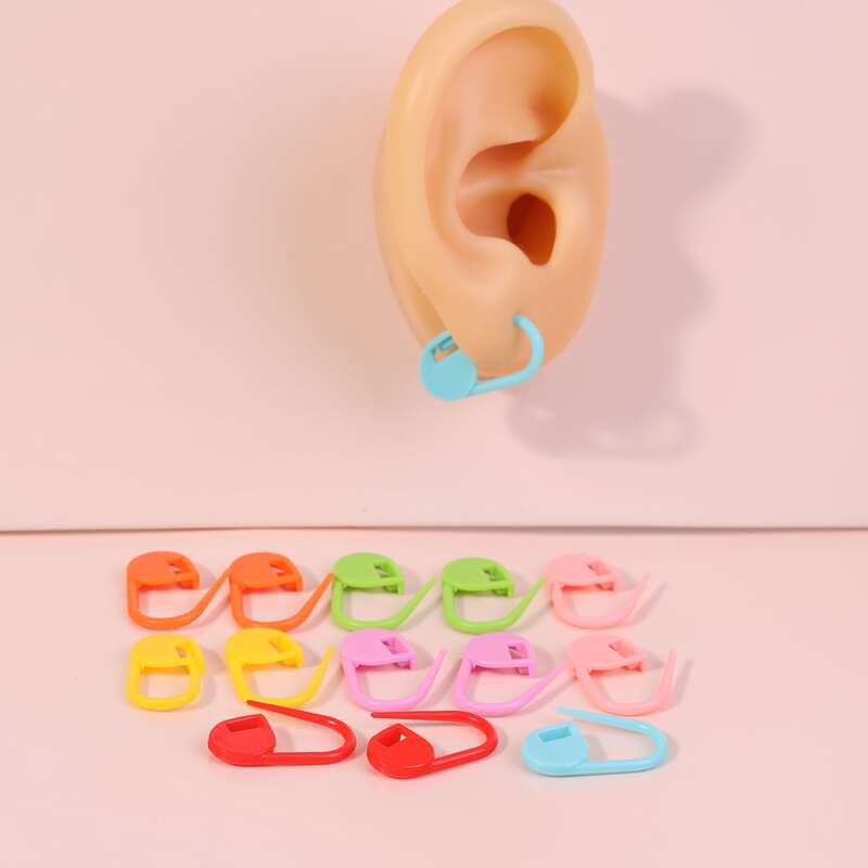 

7pairs Pin Design Earrings, Multicolor
